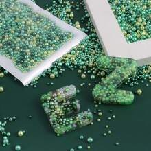 10g/Packung Grüne Märchen Epoxidharz Füllung, geeignet für Epoxidharz Silikonform Füllung, Buchstaben, Schlüsselanhänger, Anhänger, Handarbeit DIY, Schmuckherstellung, Feiertags Dekoration und Rassel Spielzeug Basteln - Grüne Serie - Übersicht 2