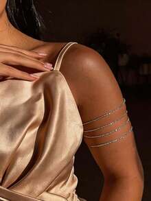 1 chiếc vòng tay và vòng đeo tay đính đá nhiều lớp thời trang, thanh lịch, đa năng, thích hợp đeo hàng ngày, đi nghỉ lễ, dự tiệc, làm quà tặng trang sức cho phụ nữ. - Nhiều màu - Xem 2