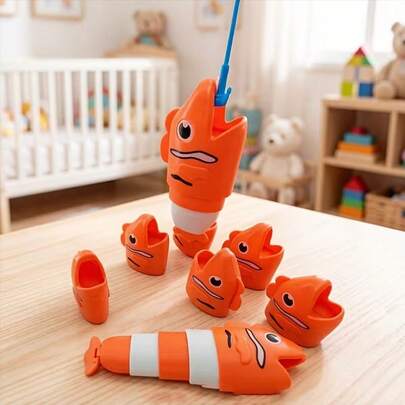 4/8pcs Telescopic Fishing Tabletop Game, Featuring Fun Fishing Gameplay, Effectively Trains Hand-Eye Coordination, Reaction Speed And Concentration