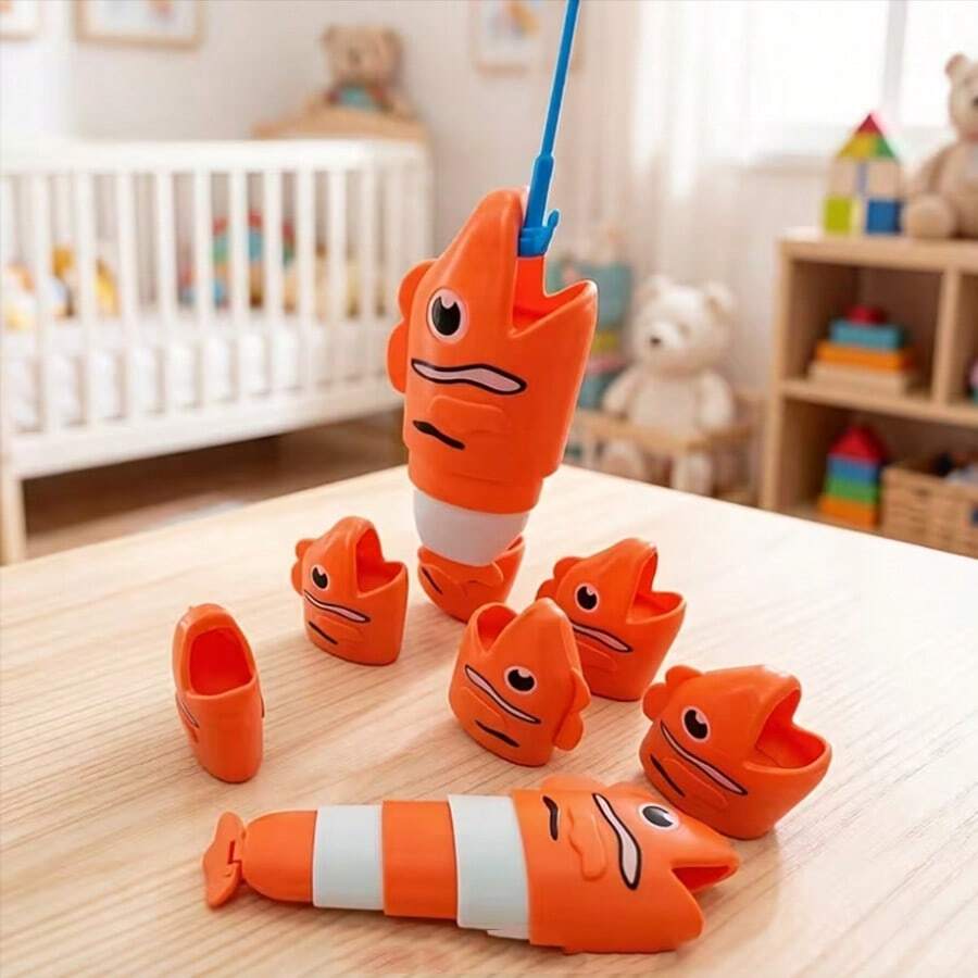 4/8pcs Telescopic Fishing Tabletop Game, Featuring Fun Fishing Gameplay, Effectively Trains Hand-Eye Coordination, Reaction Speed And Concentration - Multicolor - View 1