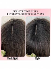20 Inch Women's Hair Topper - Made Of Natural Synthetic Fiber, Invisible Clip-In Design Suitable For Sparse White Hair Coverage - Multicolor - View 5