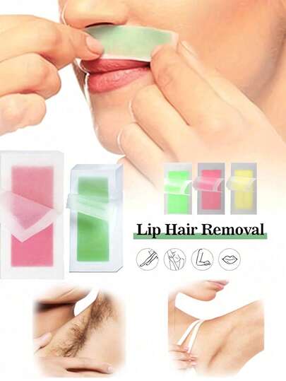 10pcs/Set Facial Hair Removal Wax Strips, Suitable For Women, Home Waxing Kit, Aloe Vera Scent, Gentle & Quick Hair Removal For Eyebrows, Lips, Body, Legs And Bikini Line, 1pc