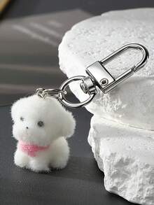 1 pièce Porte-clés mignon en résine à poils courts, porte-clés de petit animal de dessin animé. Accessoire de pendentif pour sac. Cadeau pour mère, père, remise de diplôme et enseignant - Multicolore - Voir 5