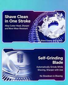 HYUNDAI YS702 雙頭3D浮動刮鬍刀 乾濕兩用刮鬍刀 Type-C充電 600mAh 電池 全身水洗 防水便攜 - 藍色 - 查看 5