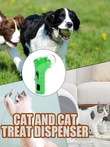 An Interactive Cat Treat Launcher - A Fun Handheld Feeding Toy Suitable For Cats And Small Dogs, Designed In Green And White With A Transparent Food Storage Container, Perfect For Training, Playtime, And Fun On The Go, A Cat Toy, Without Battery - Multicolor - View 5