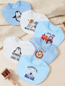 momscare Set de 3 baberos para bebé con patrones de animales lindos surtidos - Multicolor - Ver 2