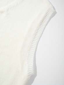 Áo khoác cardigan dệt kim không tay cổ chữ V màu trơn, dáng rộng thoải mái, unisex, thích hợp mặc đi chơi, dạo phố, đi nghỉ mát, đi làm, màu be. - Màu be - Xem 7