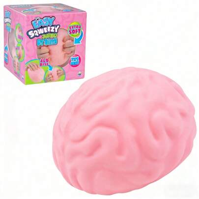1pc Extra Large Brain Squeeze Toy - Stress Relief Squeezy Ball, Soft & Bouncy, Fun Squeeze Toy To Relieve Anxiety, Hobby, Collection, Party Favor, Youth Creativity, Youth Stress Relief, Holiday Gift, Valentine's Day Gift, Birthday Gift