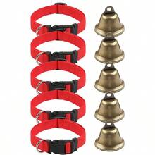5pcs/Set Goat Collar With Bells, Cowbell For Sheep Goat Grazing, Adjustable Nylon Collar Set, Pet Anti-Lost Loud Copper Bell, Suitable For Small Farm Animals Sheep Goat Cow Accessories - Integrated - View 16
