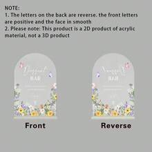 1pc Modern Calligraphy Acrylic Wedding Sign, Wild Flower Arch Desktop Decor With "Cards & Gifts" Info, Thank You Card, Suitable For Reception, Party, Event - Durable Transparent Display, No Power Needed, Easy To Clean, Modern Home & Wedding Decor, 2D - Decorative Plaque - View 10