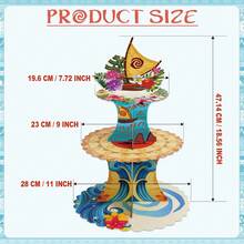 1 Bộ, Giá đựng bánh cupcake 3 tầng chủ đề phim hoạt hình, đại dương nhiệt đới Polynesia, in hình thuyền hoa nhiệt đới kiểu Hawaii, giá đựng bánh cupcake tái sử dụng cho các bữa tiệc chủ đề đại dương, tiệc mừng em bé và trưng bày món tráng miệng, tiệc Hawaii Luau, tiệc Tiki, đồ dùng cho tiệc mùa hè trên bãi biển. - Nhiều màu - Xem 8