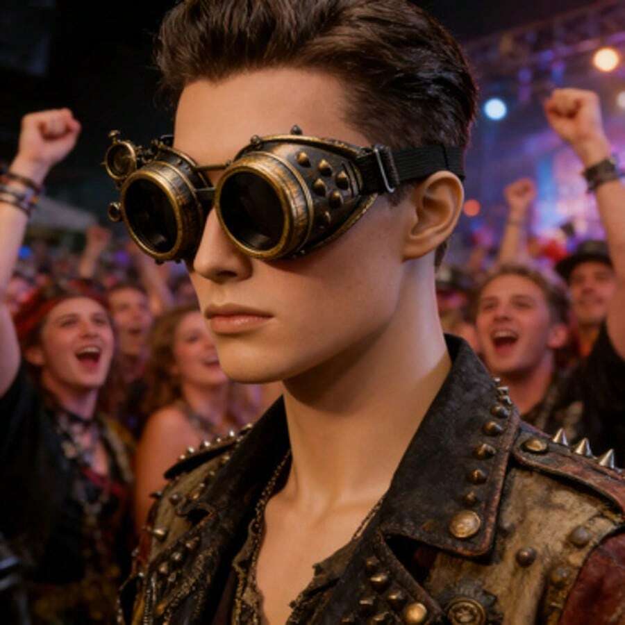 Kính Steampunk tròn màu đen unisex, kính trang trí hóa trang, kính Gothic cho cosplay, sân khấu, tiệc tùng, phụ kiện Halloween, kính râm cho kỳ nghỉ hè, hoạt động ngoài trời, du lịch. - Nhiều màu - Xem 1