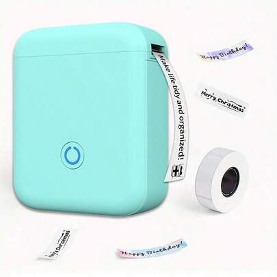Impresora de etiquetas portátil, impresora de pegatinas, impresora de etiquetas inalámbrica, incluye 1 rollo de papel, batería de gran capacidad de 1200mAh, carga USB, compatible con Android/iOS, fácil de usar, adecuada para el hogar, la oficina, la escuela, regalo perfecto para familiares y amigos en cumpleaños y días festivos