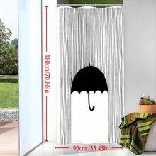 1pc Geometric Line Art Spring Style Shower Curtain, Modern Painting-Like Design, Unique Home Gift, Gift For Friends, Machine Washable, All-Season Use, Bathroom Decor - Multicolor - View 4