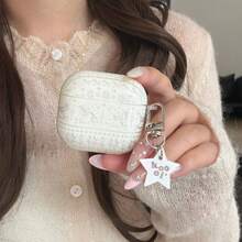 半透明米色冰岛小马星形吊坠耳机保护套，兼容 Pro 3、新款Pro 2，可爱简约，女士保护套，适用于 4、3、1/2 - 白色 - 查看 2