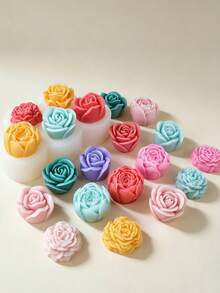 Khuôn nến silicon mới, kích thước từ 1 đến 5, khuôn nến thạch cao hình nụ hoa mini thủ công. - Trắng - Xem 3