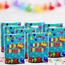 10pcs Happy Birthday Party Plastic Iridescent Gift Bags - A - View 4
