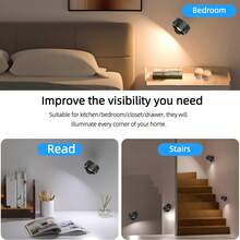 4/2/1 Paquete de Luces de Pared Montadas, Apliques de Pared Recargables de 1200mAh, 3 Temperaturas de Color y Temporizador, Control Remoto y Táctil, Luz Nocturna Regulable de 360° para Decoración de Habitación, Estudio, Dormitorio, Lectura y Mesita - Osa Menor - Ver 9