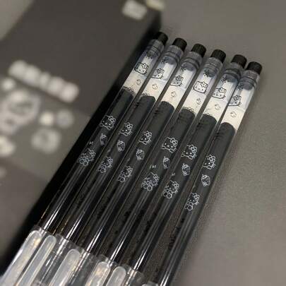 SANRIO 【三丽鸥系列畅销款】三丽鸥 Hello Kitty 超大容量 0.5mm 粗头子弹笔（随机款）6支/12支装，极具吸引力，适合居家办公使用