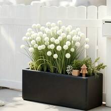 White Flower Artificial Grass Ball - Elegant Pure White Spherical Floral Bouquet, Suitable For Home Decor, Garden And Seasonal Arrangements - Fake Plastic Stems, Easy Maintenance, Indoor/Outdoor Use, Ideal - White - View 4