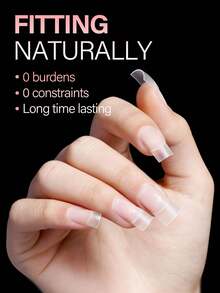 AILLSA 240 móng giả acrylic vuông siêu ngắn, 10 kích cỡ, móng giả acrylic mờ, thích hợp cho các tiệm nail và tự làm móng nghệ thuật hoặc dụng cụ làm móng. - Trong sáng - Xem 3