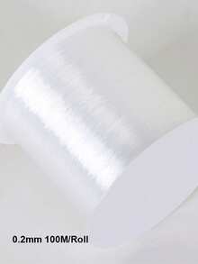 1 rulle klar nylonpärltråd 0,2 mm-0,8 mm, icke-elastisk kristalltråd för gör-det-själv-armband och halsbandssmyckenstillverkning - Transparent vit - Visa 18