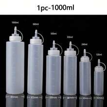 1個 120/350/500/1000ml 附量測功能番茄醬擠壓瓶，調味料擠壓瓶（可旋轉塑料蓋），可裝芝麻醬、燒烤醬、沙拉醬、辣椒醬、甜辣醬、橄欖油，適用於居家廚房烹飪、戶外露營燒烤、餐廳使用，漢堡、炸雞、薯條、自製食物、熱狗、燒烤、披薩、烘焙的調味料分裝瓶，廚房用品、廚房工具、廚房小配件、家居用品 - 可選 1個 5ml 噴霧瓶搭配使用 - 彩色 - 查看 13