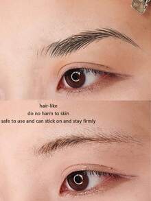 (5 Sheets) Realistic Eyebrow Tattoo Stickers, Waterproof Long-Lasting Faux Tattoo Stickers, Personalized Sexy Temporary Tattoos - Black - View 3