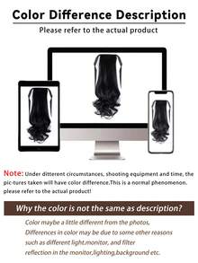 14in Synthetic Fiber Drawstring Ponytail Clip-On Wig, Suitable For Women To Wear On Christmas And Halloween - Multicolor - View 8