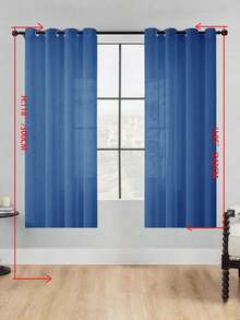 1 buah Tirai Tipis, Melembutkan Pencahayaan, Berlubang, Bagian Atas dengan Lubang Pengait, Semi-Transparan, Dapur, Cocok Untuk Rumah Atau Kantor, Kamar Tidur, Balkon, Ruang Tamu, Warna Polos, Produk Baru, Minimalis, Rustik - Biru - View 21