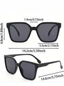 3pcs Set Plastic Oversized Geometric Leopard Print Retro Timeless Fashion Glasses, Suitable For Carnival Parties, Outdoor Travel, Halloween, Street Style, Music Festivals, Carnival And Other Creative Fashion Accessories - Bộ 3 món trà đen, chè đậu phụ xám và trắng kết hợp trà kép - Xem 6