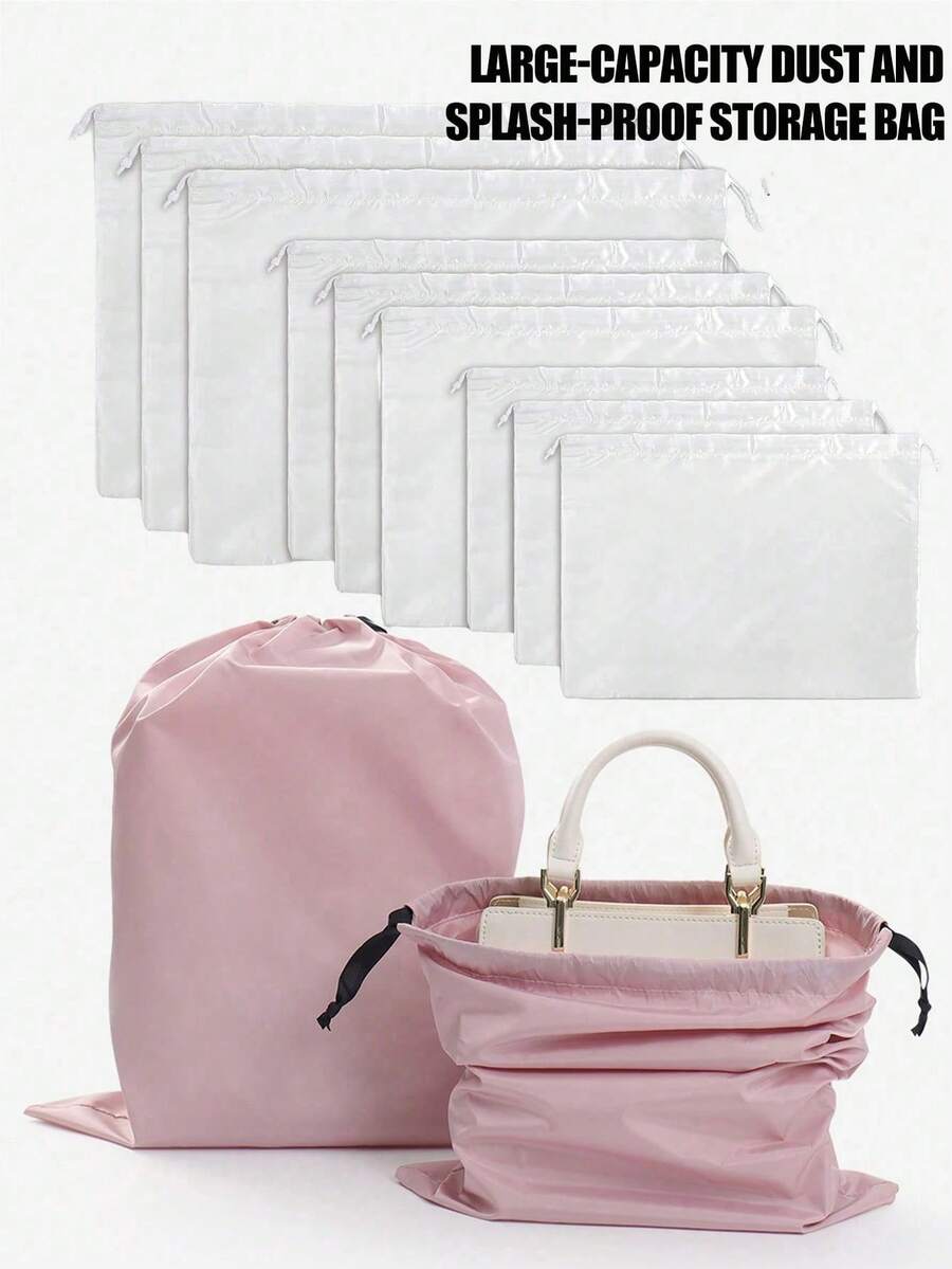 Polyester Dust Bag With Drawstring, Dust And Moisture Proof Travel Storage Bag, Suitable For Small, Medium And Large Bags, Clothes And Shoes, Multiple Sizes Available, Perfect For Storing And Organizing Travel Essentials - Multicolor - View 1
