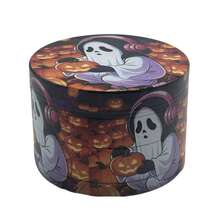 1pc Metal Grinder Design Spice Grinder, Herb Grinder, Portable Grinder, Manual Grinder - Ghost Face Heart - View 4