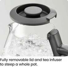 Electric Kettle with Tea Infuser Compact 1L 4 Cups 1500W Removable Lid for Easy Cleaning Boil-Dry Protection Stainless Steel Filter BPA Free Auto Shut Off Small Electric Tea Kettle - Negro - Ver 7