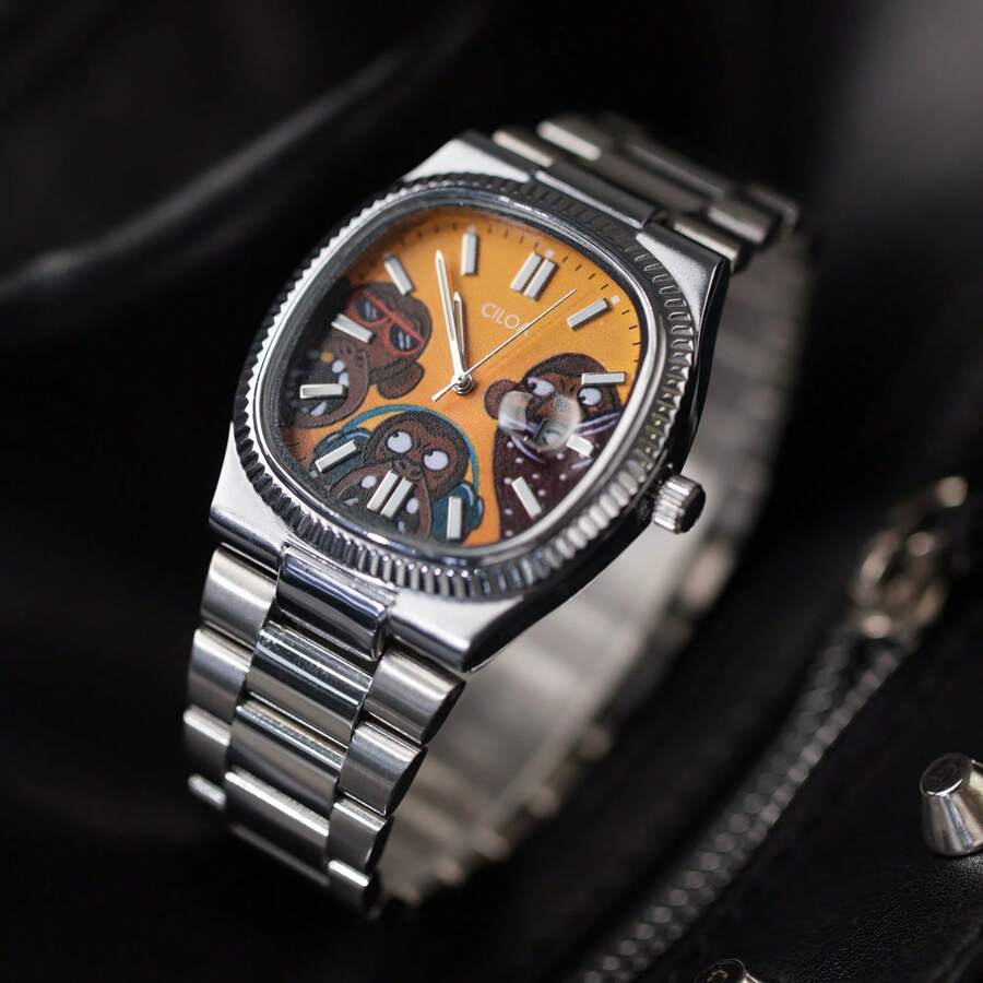 1 pièce Montre à quartz imperméable à cadran de dessin animé de haute valeur CILOA, pour un port quotidien