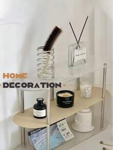 Soporte para cepillo de dientes de acero inoxidable, accesorios de baño de metal, estante de almacenamiento para pasta de dientes y brochas de maquillaje, decoración del hogar - Plateado - Ver 8
