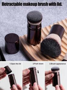 BS-MALL 20件套专业化妆刷套装，含时尚化妆包，包括粉底刷、腮红刷、修容刷 - 咖啡棕 - 查看 6