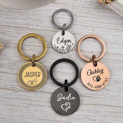 Customized Pet ID Tag, Personalized Dog/Cat Name Tag, Engraved Pet Identity Tag, Personalized Pet Accessories, Mother's Day Gift, Father's Day Gift, Anniversary Gift, Pet Gift, Dog Birthday Gift, Gift For Dog Lovers, Gift For Mom/Dad, AirTag Holder