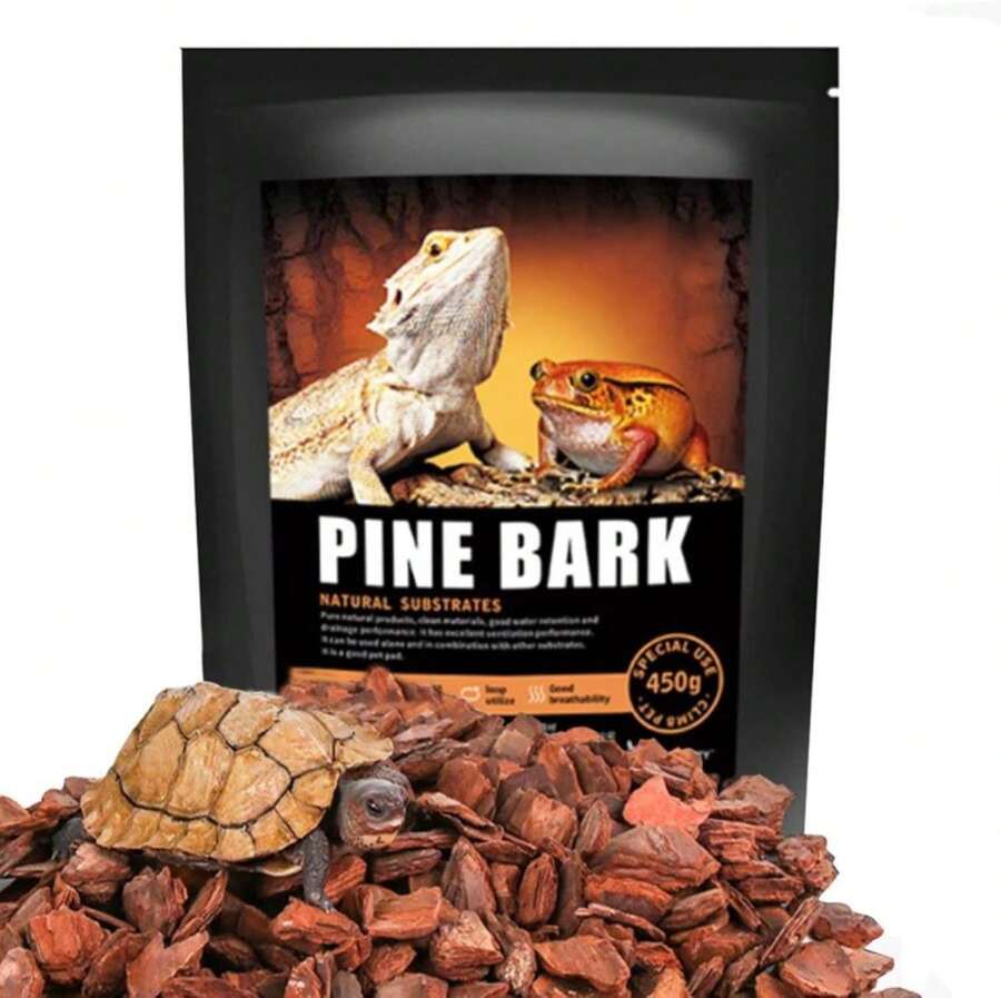 Tfwadmx Reptile Bark Bedding 15.8oz Tortoise Bedding For Habitat Bearded Dragon Substrate Reusable Pine Chips Substrate For Geckos, Lizards, Turtles Snakes, Hermit Crabs - ColorA - View 1