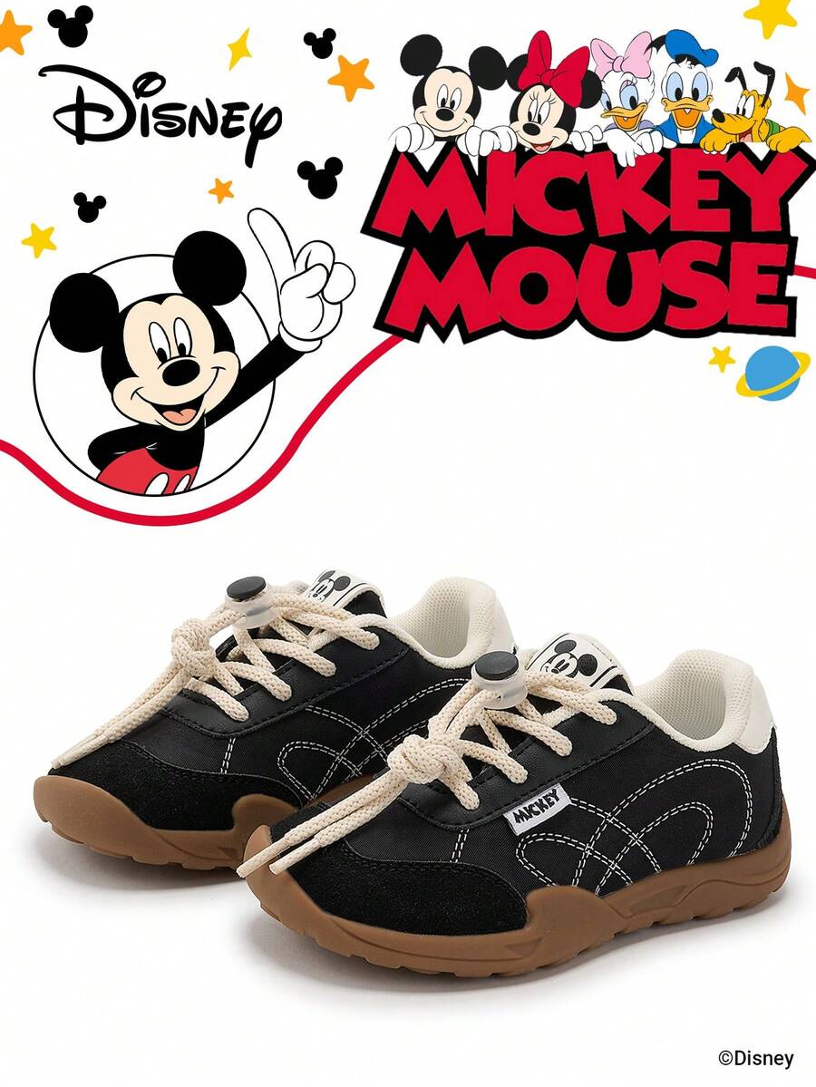 Disney Sản phẩm hợp tác chính thức với Mickey Mouse | Một đôi giày thể thao trẻ em, phù hợp cho sinh hoạt hàng ngày, lễ hội, thể thao và hoạt động ngoài trời. Giày ôm sát chân, chống trơn trượt, chống mài mòn và thoáng khí (Giày thể thao bé trai, giày ván trượt bé trai, giày thể thao trẻ em, giày thể thao bé gái, giày ván trượt bé gái) - màu đen - Xem 1