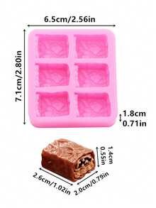 1 pezzo Stampo in silicone liquido rosa, stampo in silicone a forma di cioccolato ripieno di crema, per realizzare accessori in resina, gel per capelli a forma di cartone animato, ciondoli, forniture per lavoretti artigianali a forma di cioccolato ripieno di crema - Rosa - Visualizzare 3