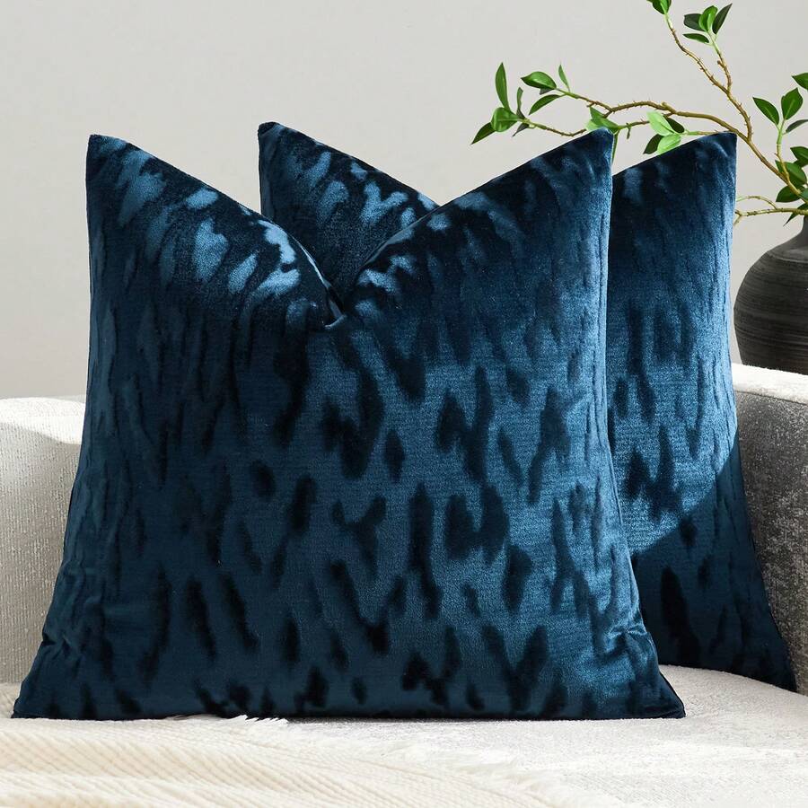 1入組毛茸茸靠墊套不附帶墊芯 - 藏蓝色 - 查看 1