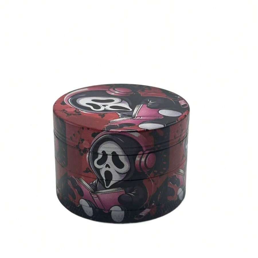 1pc Metal Grinder Design Spice Grinder, Herb Grinder, Portable Grinder, Manual Grinder - Ghost Face Heart - View 1