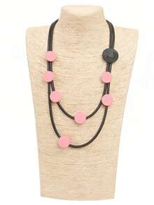 MARLIWOO 1件手工多层串珠波西米亚风时尚项链，女士款 - 彩色 - 查看 20