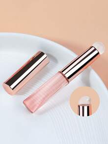 1pc Silicone Lip Concealer Makeup Brush, Pink Silicone Brush, Soft Silicone Lip Brush With Cap, Mini Lipstick Brush, Silicone Lip Brush With Cap, Smudge Brush, Portable Makeup Brush, Silicone Lip Brush With Cap, Mini Round Soft Anti-Dust Concealer Brush, Multi-Function Smudge Lipstick Brush, Suitable For Lip Balm, Lip Gloss, Lipstick - Multicolor - View 4