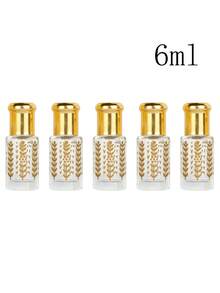 10pcs/Set (10 Packs) Leak-Proof Gold-Plated Embossed Glass Essential Oil Roller Bottle Set, Refillable Smooth Stainless Steel Roller Bottles, Portable Perfume & Cosmetic Refill Bottles, Suitable For Aromatherapy, Travel, Toiletry, Home, Salon, DIY, Birthday & Holiday Gifts - Multicolor - View 14