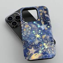 Una elegante funda para teléfono que no incluye cordón ni soporte Night Pattern Phone Shining Purple Starry Hard Phone Cover Compatible With 17 16e 15 Plus 14 13 12 11 Pro - Multicolor 2 - Ver 2