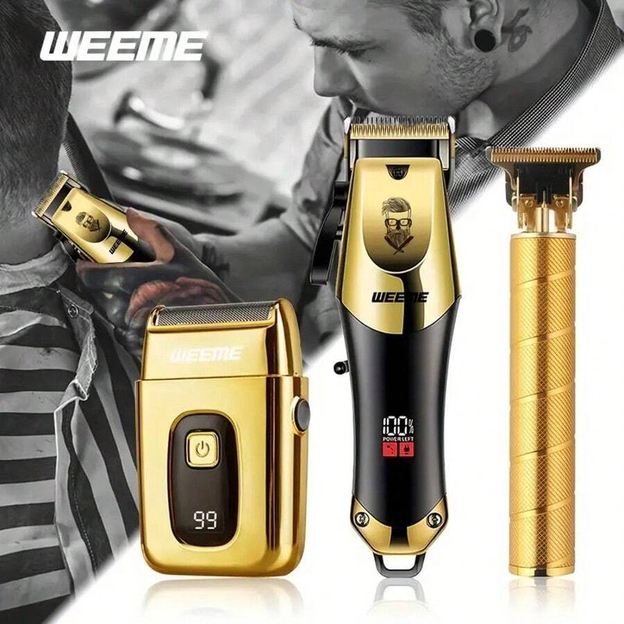 Wireless Electric Hair Clipper Set For Men: Cordless Design, Convenient For Home Or Outdoor Haircut, Beard Trimming, Styling And Sculpting, Perfect Gift, WEEME Brand Collaboration - 彩色 - 查看 1