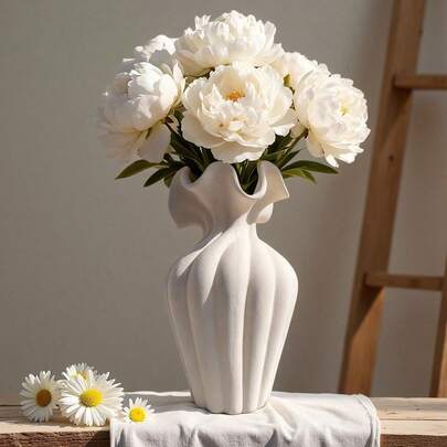 1 Bình hoa xếp tầng thanh lịch - Bình hoa trang trí kiểu dáng trang nhã tinh tế, phù hợp cho phòng khách, phòng ngủ, văn phòng, trang trí nhà hiện đại lấy cảm hứng từ hoa trắng, bình hoa điêu khắc nghệ thuật tối giản dùng làm vật trang trí trung tâm cho tiệc cưới, bình cắm hoa trang trí nhà cửa phổ biến.