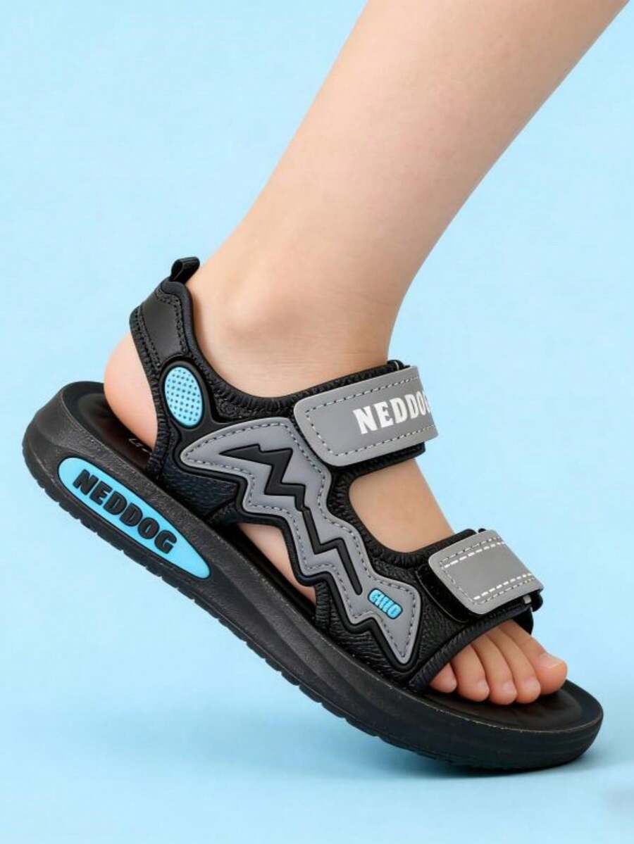 New Versatile Children's Comfortable Sandals For Toddlers. Suitable For Spring And Summer, Both Indoor And Outdoor. Hook And Loop-Style Children's Shoes. - Grey - View 1